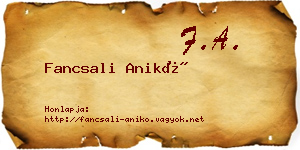 Fancsali Anikó névjegykártya